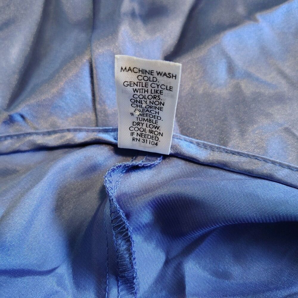 Womens Coquette Satin Slip Dress Size M Blue Lace Trim Babydoll Y2K Fairycore - Picture 9 of 11